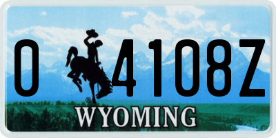 WY license plate 04108Z