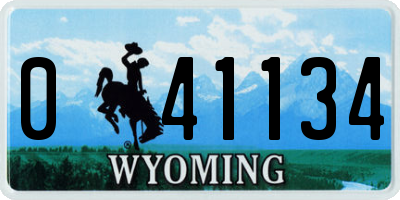 WY license plate 041134