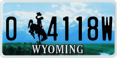 WY license plate 04118W