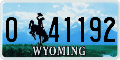 WY license plate 041192