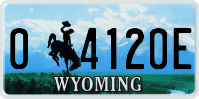 WY license plate 04120E