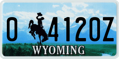 WY license plate 04120Z