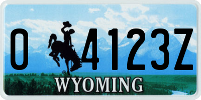 WY license plate 04123Z