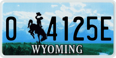 WY license plate 04125E