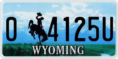 WY license plate 04125U