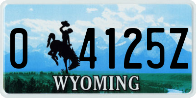 WY license plate 04125Z
