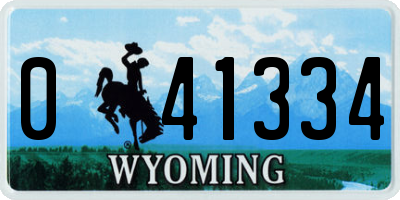 WY license plate 041334