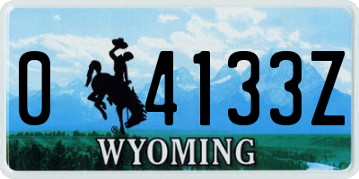 WY license plate 04133Z