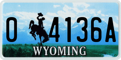 WY license plate 04136A