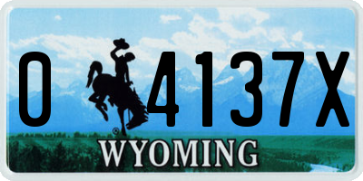 WY license plate 04137X