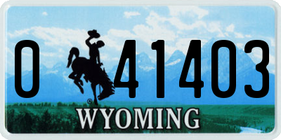 WY license plate 041403