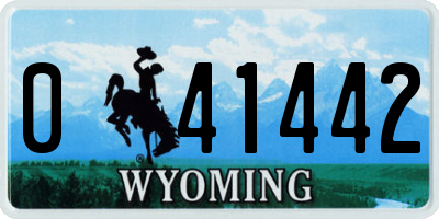 WY license plate 041442
