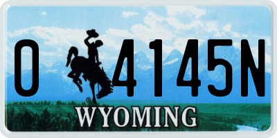 WY license plate 04145N