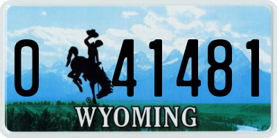 WY license plate 041481