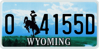 WY license plate 04155D