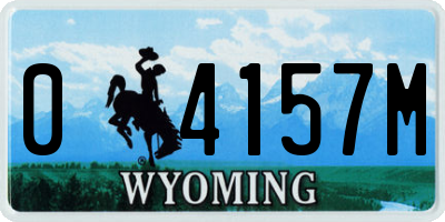 WY license plate 04157M