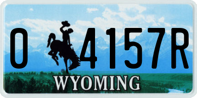 WY license plate 04157R
