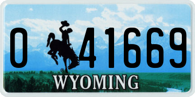 WY license plate 041669