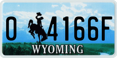 WY license plate 04166F
