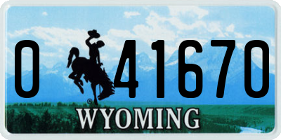 WY license plate 041670