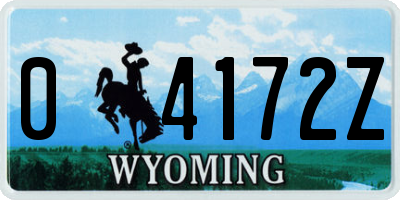 WY license plate 04172Z