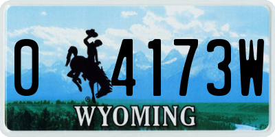 WY license plate 04173W