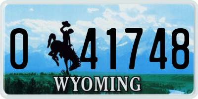 WY license plate 041748