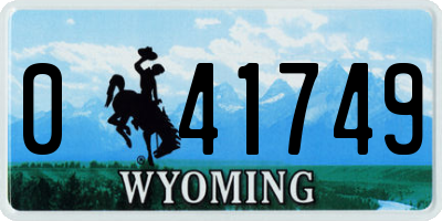 WY license plate 041749