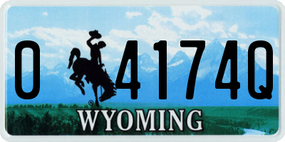 WY license plate 04174Q