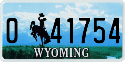 WY license plate 041754