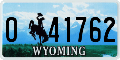 WY license plate 041762
