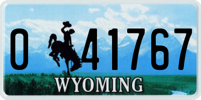 WY license plate 041767