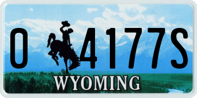 WY license plate 04177S