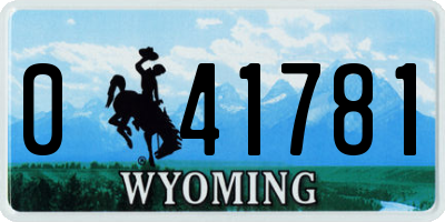 WY license plate 041781