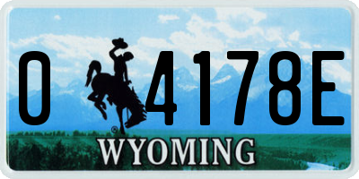 WY license plate 04178E