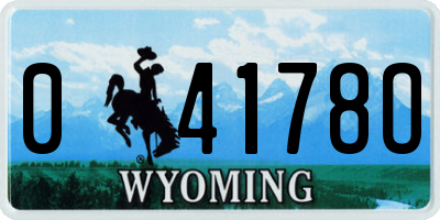 WY license plate 04178O