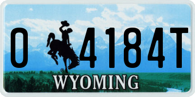 WY license plate 04184T