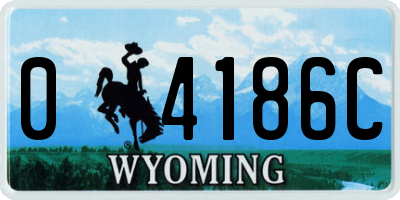 WY license plate 04186C