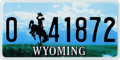 WY license plate 041872