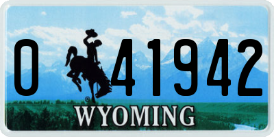 WY license plate 041942