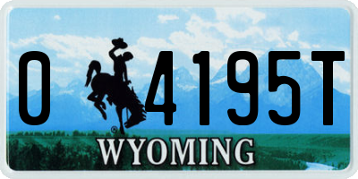 WY license plate 04195T