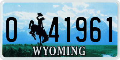 WY license plate 041961