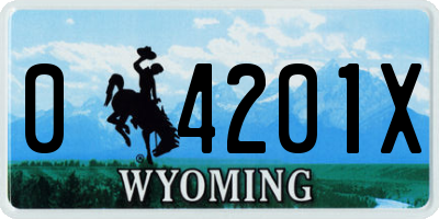 WY license plate 04201X