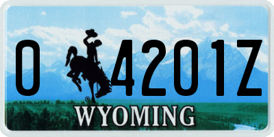 WY license plate 04201Z