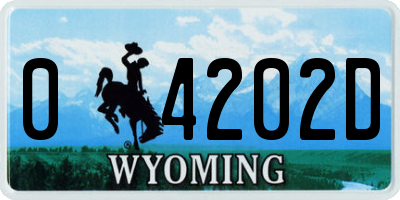 WY license plate 04202D