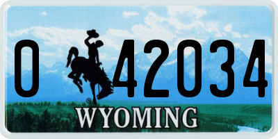 WY license plate 042034