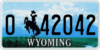 WY license plate 042042