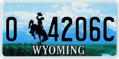 WY license plate 04206C