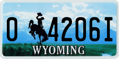 WY license plate 04206I