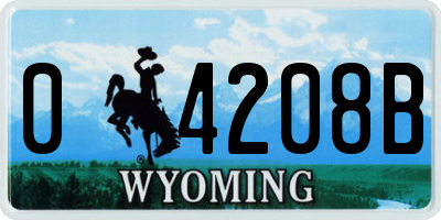 WY license plate 04208B